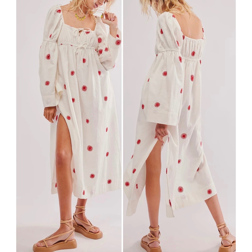 FREE PEOPLE Emory Embroidered Midi Dress